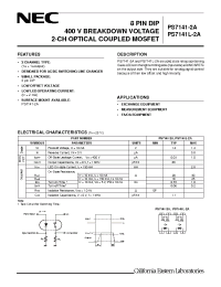 Datasheet PS7141-2A manufacturer NEC