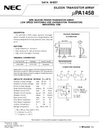 Datasheet UPA1458H manufacturer NEC