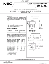 Datasheet UPA1478 manufacturer NEC