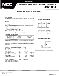 Datasheet UPA1601 manufacturer NEC