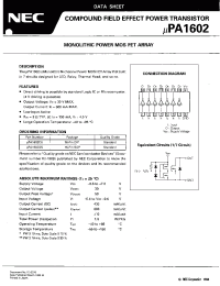 Datasheet UPA1602 manufacturer NEC