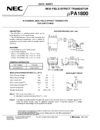 Datasheet UPA1800GR-9JG manufacturer NEC