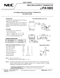 Datasheet UPA1803GR-9JG manufacturer NEC