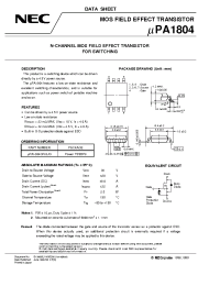 Datasheet UPA1804GR-9JG manufacturer NEC