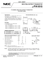 Datasheet UPA1815GR-9JG manufacturer NEC