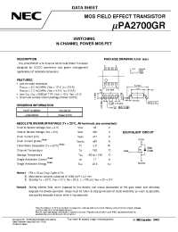 Datasheet UPA2700GR manufacturer NEC