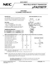 Datasheet UPA2700TP manufacturer NEC