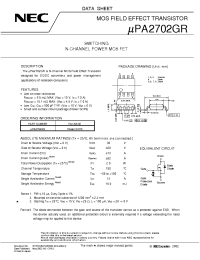Datasheet UPA2702GR manufacturer NEC