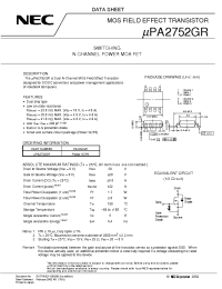 Datasheet UPA2752GR manufacturer NEC