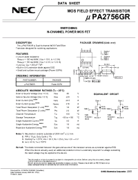 Datasheet UPA2756GR manufacturer NEC