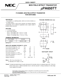 Datasheet UPA650TT manufacturer NEC