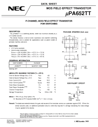 Datasheet UPA652TT manufacturer NEC
