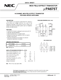 Datasheet UPA675T manufacturer NEC