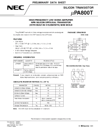 Datasheet UPA800T manufacturer NEC