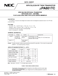Datasheet UPA801TC manufacturer NEC