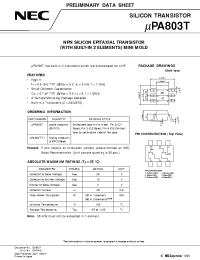 Datasheet UPA803T manufacturer NEC