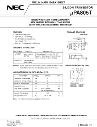Datasheet UPA805 manufacturer NEC