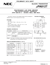Datasheet UPA812T manufacturer NEC
