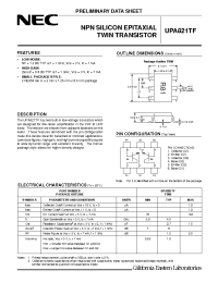 Datasheet UPA821TF-T1 manufacturer NEC
