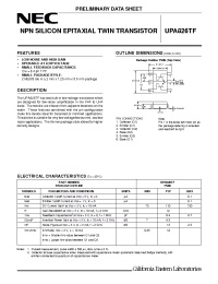 Datasheet UPA826TF manufacturer NEC