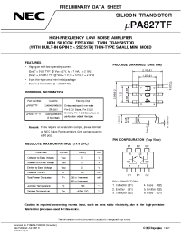 Datasheet UPA827TF manufacturer NEC