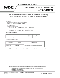 Datasheet UPA843TC manufacturer NEC