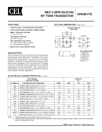 Datasheet UPA861TD-T3 manufacturer NEC