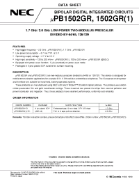 Datasheet UPB1502GR-E1 manufacturer NEC