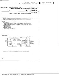 Datasheet UPC1342V manufacturer NEC