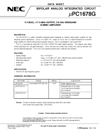 Datasheet UPC1678GV manufacturer NEC