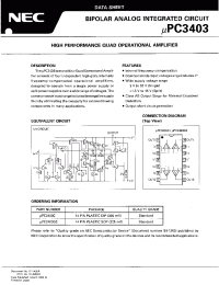 Datasheet UPC3403G2 manufacturer NEC