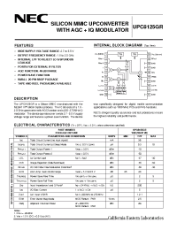 Datasheet UPC8125 manufacturer NEC