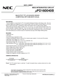 Datasheet UPD160040BN-xxx manufacturer NEC