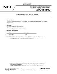 Datasheet UPD161660 manufacturer NEC