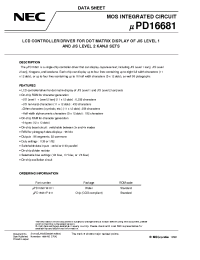 Datasheet UPD16681W-011 manufacturer NEC