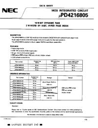 Datasheet UPD4216805LE-60 manufacturer NEC