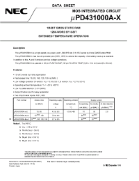 Datasheet UPD431000AGU-B12X-9JH manufacturer NEC