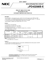 Datasheet UPD43256BGW-B12X-9KL manufacturer NEC