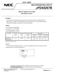 Datasheet UPD43257BGU-85LL manufacturer NEC