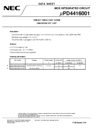 Datasheet UPD4416001 manufacturer NEC