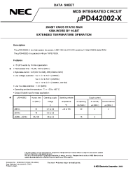 Datasheet UPD442002F9-DD10X-BC2-A manufacturer NEC