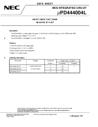 Datasheet UPD444004LLE-A12 manufacturer NEC