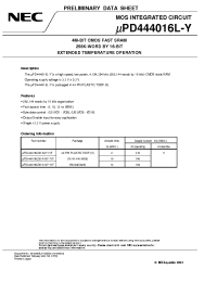 Datasheet UPD444016LG5-A12Y-7JF manufacturer NEC