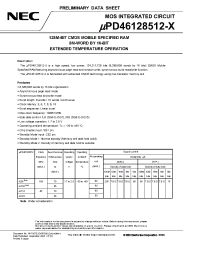 Datasheet UPD46128512-E12X manufacturer NEC