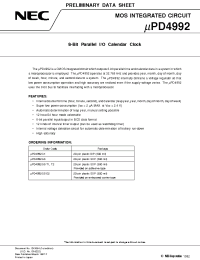 Datasheet UPD4992CX manufacturer NEC