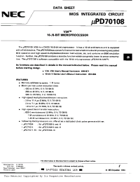 Datasheet UPD70108LGC-10-3B6 manufacturer NEC