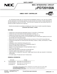Datasheet UPD720100AGM-8ED manufacturer NEC