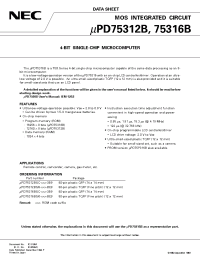 Datasheet UPD75312BGC manufacturer NEC