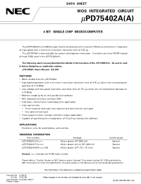 Datasheet UPD75402AA manufacturer NEC
