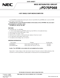 Datasheet UPD75P068 manufacturer NEC